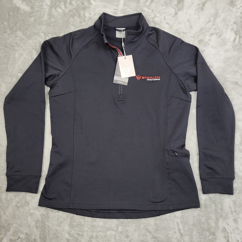 Level Wear Womens Large Black Long Sleeve Golf Performance 1/4 Zip Pullover NWT‎